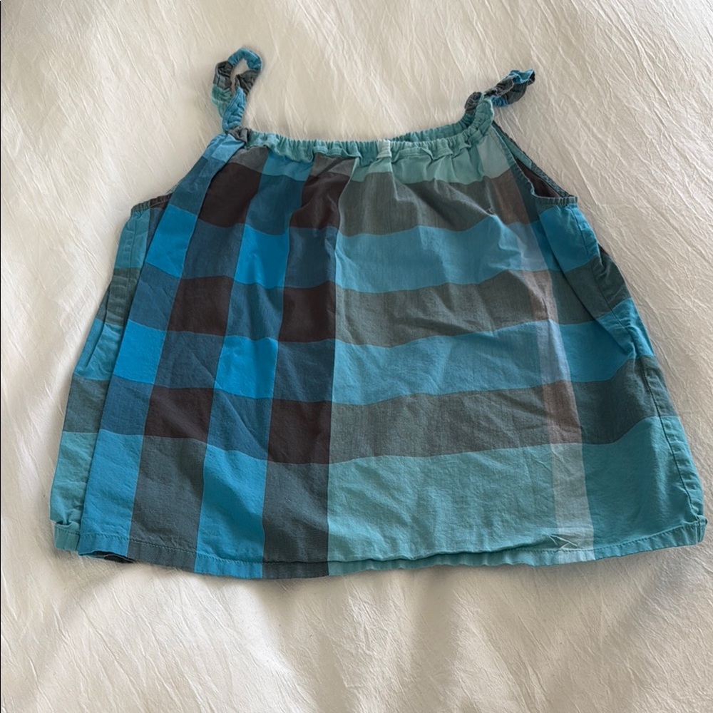 Kids Blue Plaid Sleeveless Top